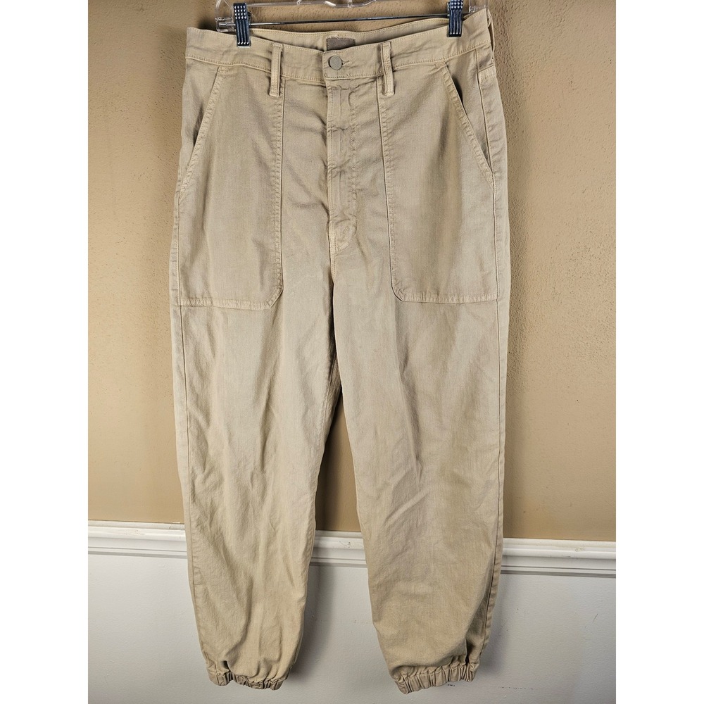 Mother Womens Chalk The Wrapper Patch Springy Ankle Pants 33‎